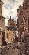 Nicolae Grigorescu Street in Vitre oil painting